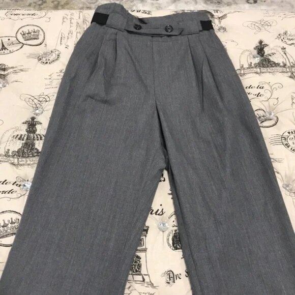 Helmut Lang Paperbag Waist Wool Gabardine Pants - Picture 3 of 8